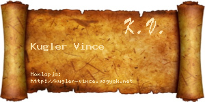 Kugler Vince névjegykártya