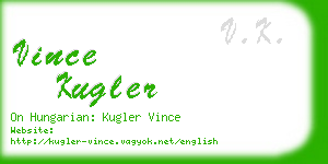 vince kugler business card